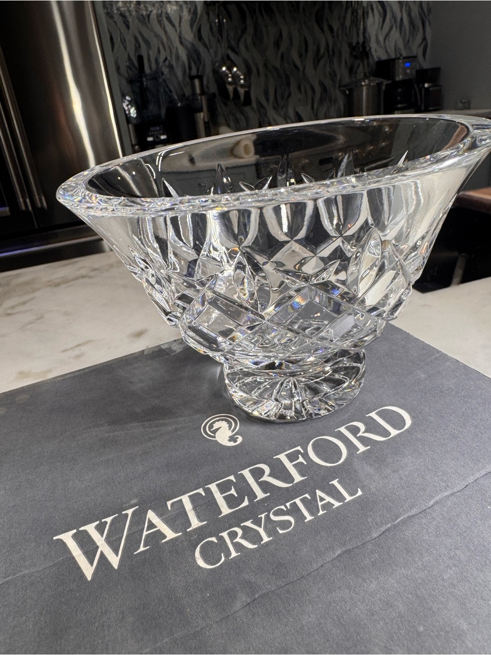 Rare Signed Waterford Crystal 8” Footed Bowl – Master Cutter Jim O’Leary, 1995